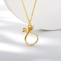punk crystal snake pendant necklace women simple gold chain choker charm necklace jewelry trendy statement personalise gift