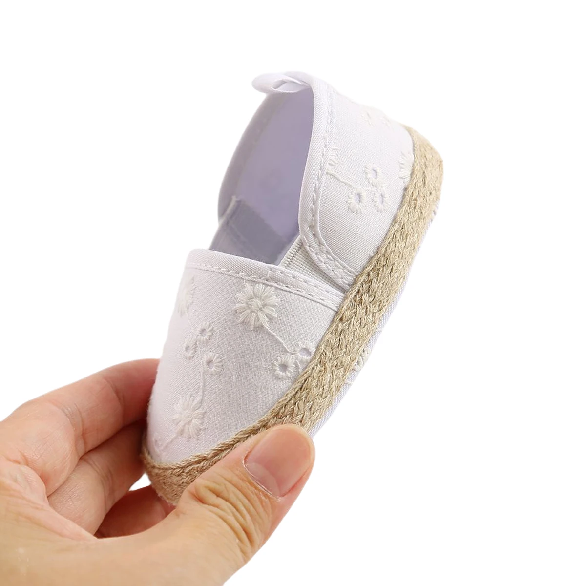 Zapatos de cuna para beb&eacute;s y ni&ntilde;os, bonitos Zapatos de vestir de princesa con bordado Floral, antideslizantes, s&oacute;lidos, para primeros pasos de 0 a 18M-2