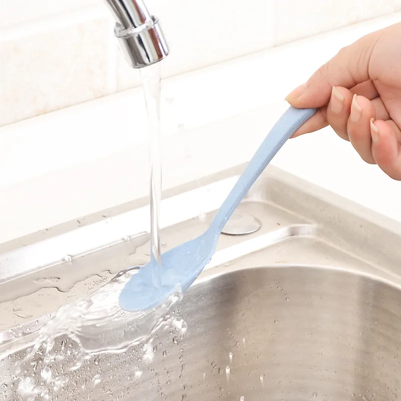 4 шт. длинная ручка ложка из пшеничной соломы Детские Ложки портативная посуда