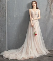 hot champagne a line wedding dresses 2020 vestido de noiva beach backless lace appliques boho bridal gowns