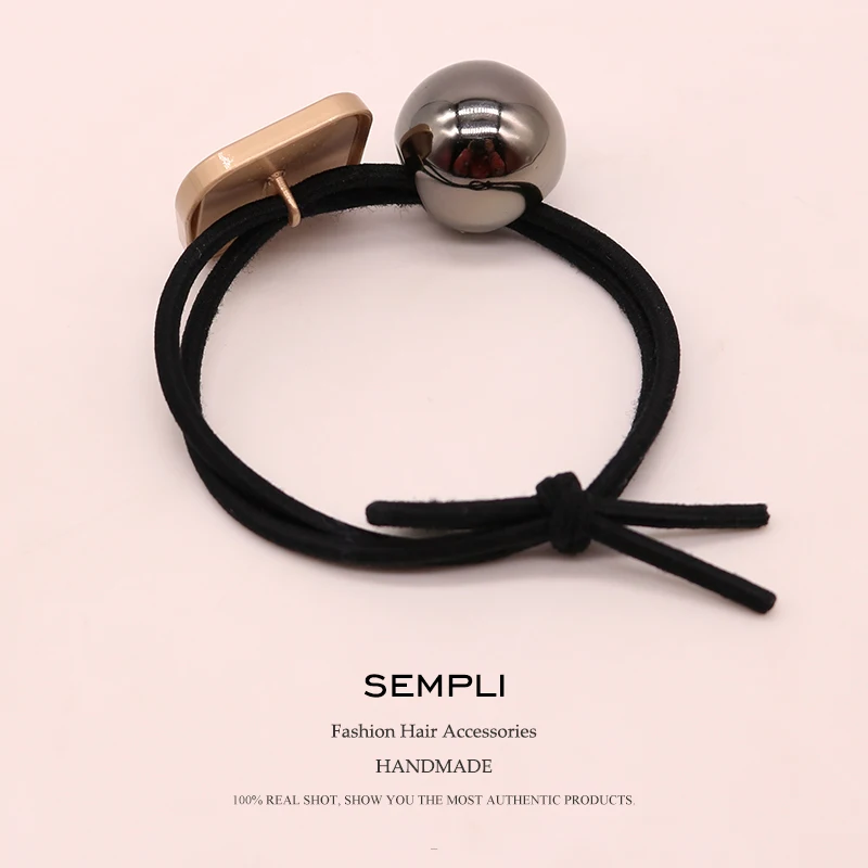 Sempli высококачественные квадратные эластичные резинки для волос из сплава женщин