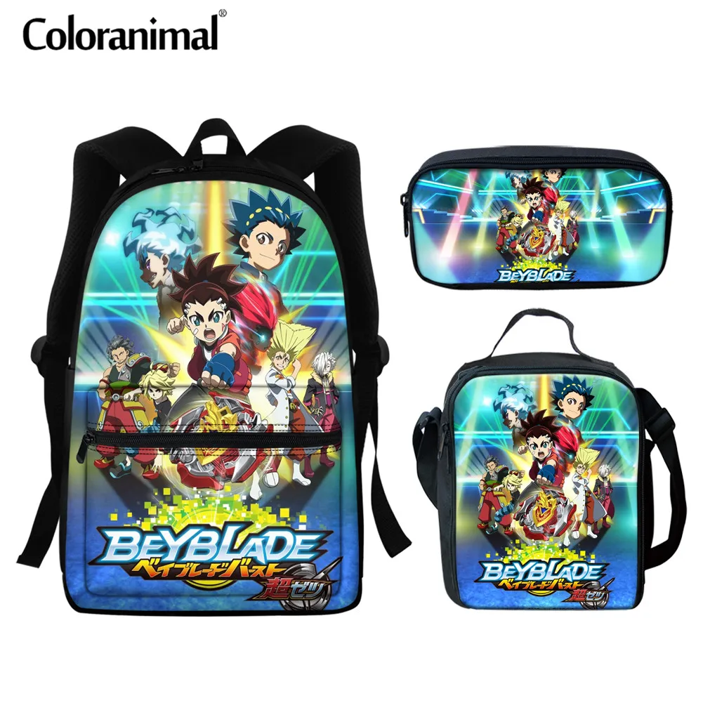 Модные рюкзаки с изображением животных 3 шт./компл. рисунком бейблэйда турбо