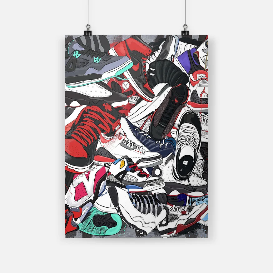 

Nordic Poster And Prints Wall Art Canvas Fashion Sports Shoes Aesthetic Poster HD Canvas Painting For Living Room The Boy Room