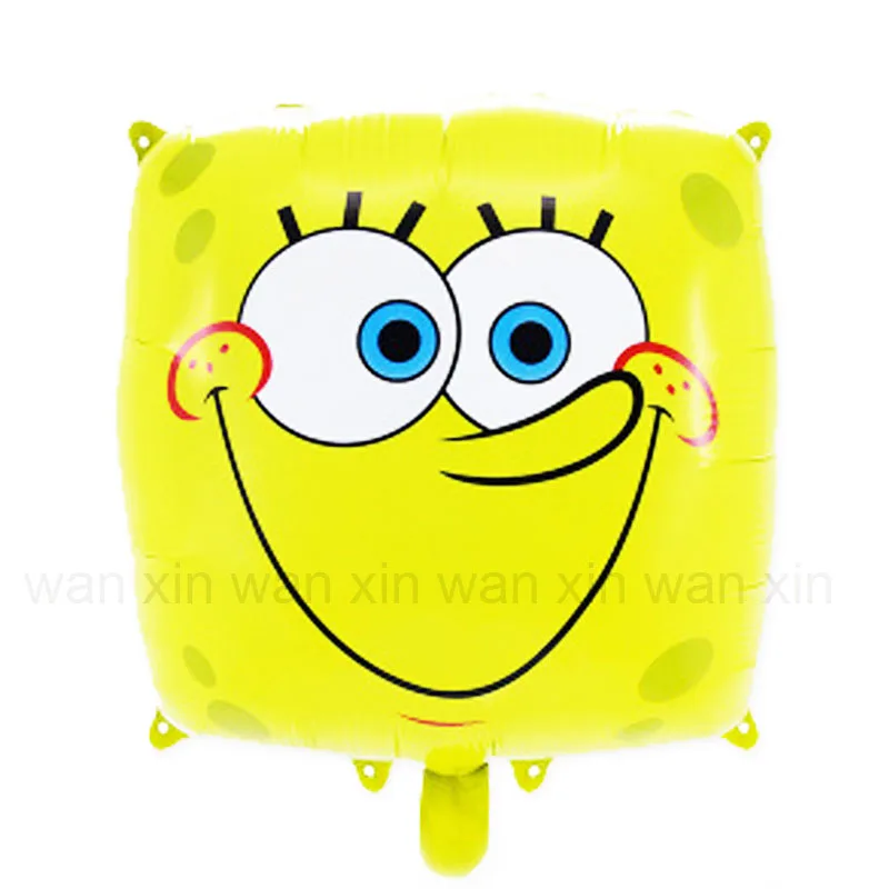 5 шт./лот Губка Боб воздушные шары на день рождения с выражением улыбки 18 дюймов Губка Боб гелиевые воздушные шары, Классические игрушки для детей вечерние воздушные шары