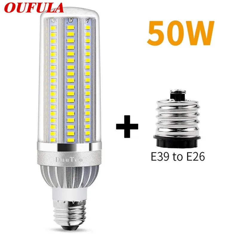 

OUTELA светодиодсветильник E27 E26 уличсветильник 5730SMD с вентилятором охлаждения 50 Вт 220 в 110 В высокомощный алюминий 85-265 в