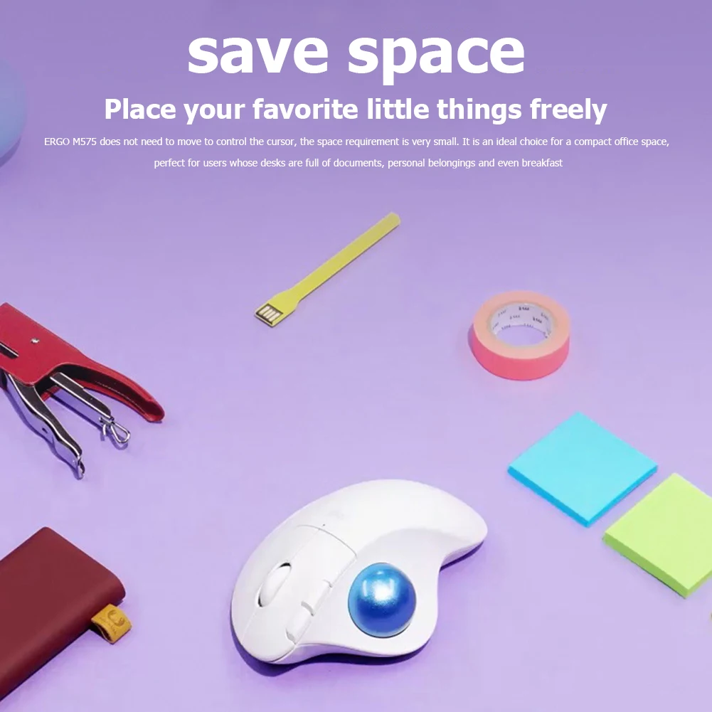 

Logitech M575 ERGO Trackingball Mouse 5 Buttons 2000DPI 2.4HZ Wireless Comfortable Mice low Energy Technology for Office Home