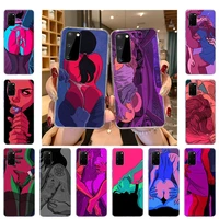 sexy lady red lips girl siliconr soft tpu phone case for samsung s20 fe s21 ultra note 20 10 pro 9 8 s10 lite s10e s9 plus cover