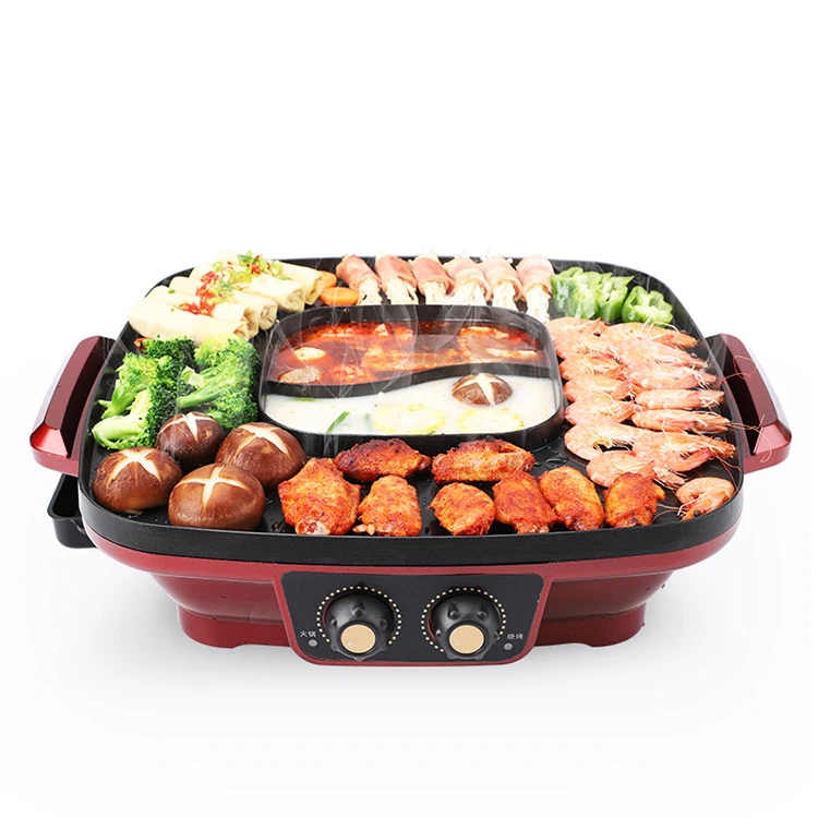 smokeless electric barbecue stove household non stick electric baking pan indoor barbecue grill barbecue pot electric baking pan free global shipping