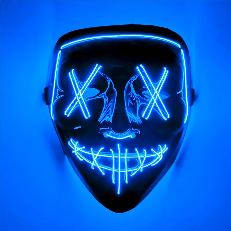 Halloween LED Glow Masks Horror Rave Mask Light up for Festival Cosplay Costume Funny Election Party Decor Purge |