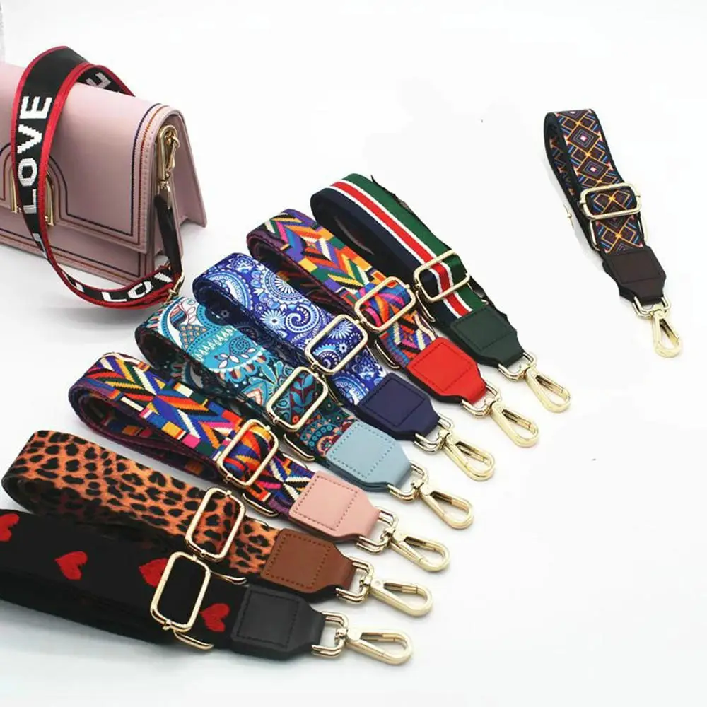 

Wide Nylon Bag Strap Women Colored Straps For Crossbody Shoulder Handbag Belt Bag Accessories Adjustable Embroidered Straps
