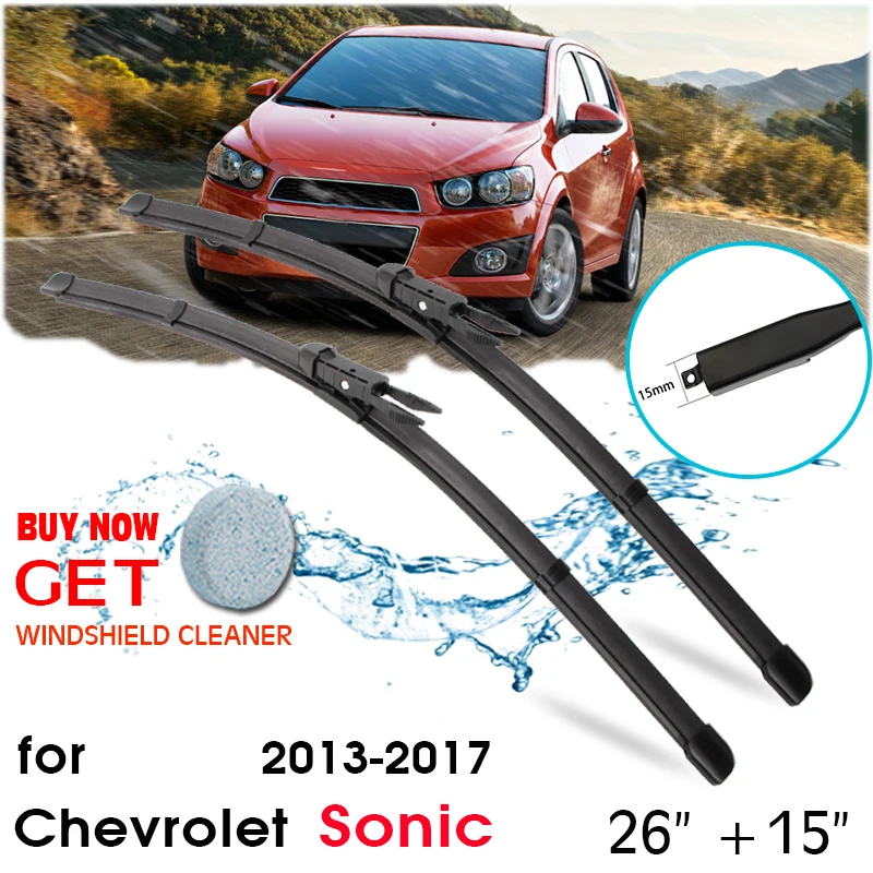 

BROSHOO Car Clean The Windshield Wiper Blade Rubber For Chevrolet Sonic Accessories Fit Pinch Tab Arm 2013 2014 2015 2016 2017