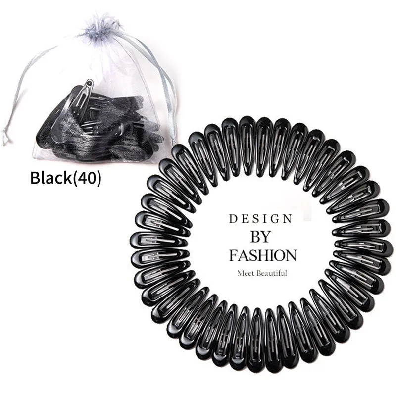 Black(40Pcs) 3-40 шт. 5 см заколки для волос, заколки для волос, цветные металлические заколки для волос, аксессуары для укладки - Цвет: Black(40Pcs)