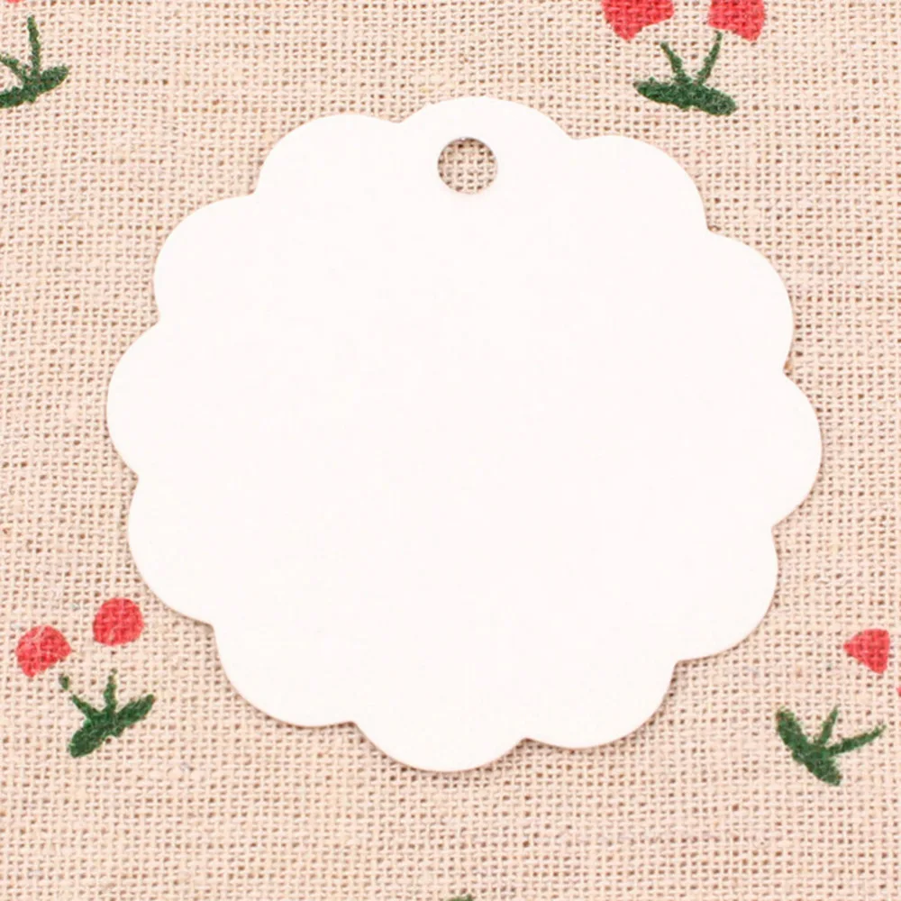 

Drop Ship 100 PCS Round Paper Label Flower Handmade Tag Kraft Price Tags For Clothing Hang DIY Gift Wedding Party Decor Supplies