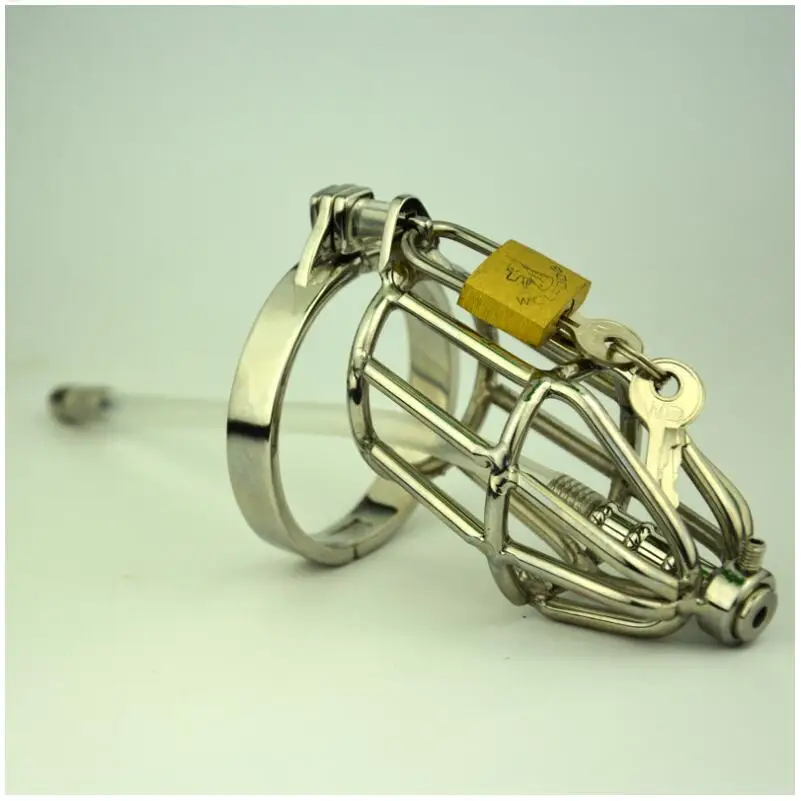 Новейшие мужские Нержавеющая сталь клетка для члена пениса кольцо целомудрия