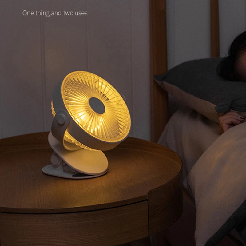 

USB Rechargeable Clip Desktop/Table Fan Mini Portable Clamp Fan 360Degree Rotating Ventilator with Air Cooler Fan