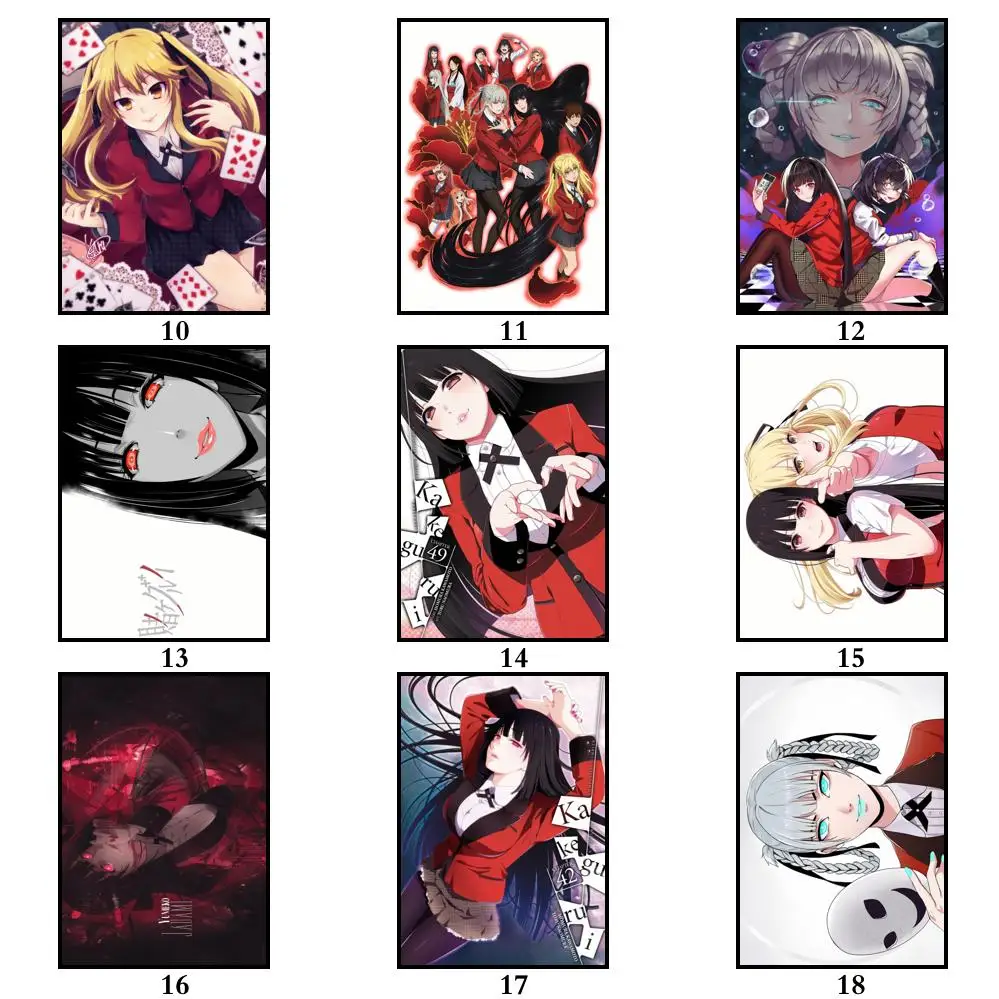 28 стилей на выбор Шелковый постер с художественной печатью аниме Kakegurui домашний