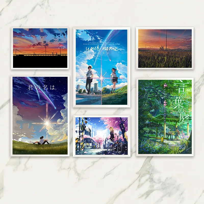 

Japan Anime Makoto Shinkai Nordic Posters And Prints Wall Art Canvas Painting Wall Pictures For Living Room Decor
