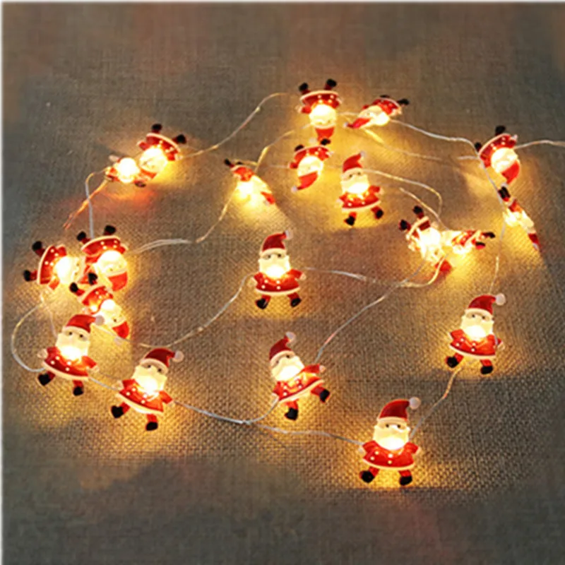 

2M 20Led Christmas Lights Festoon Garland for Decoration Santa Claus Elk Snowman Battery-operated Garland Navidad New Year 2022