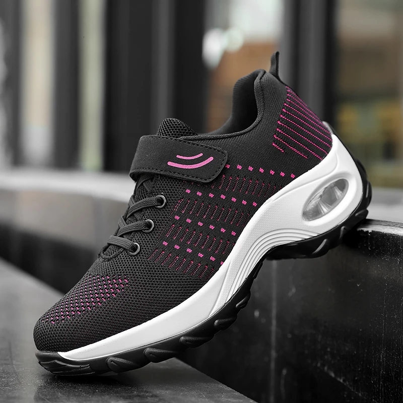 Women Shoes Sport Fashion Platform Sneakers Height Increase Ladies Wedge Lace Up Running Woman Thick Soled Footwear | Спорт и