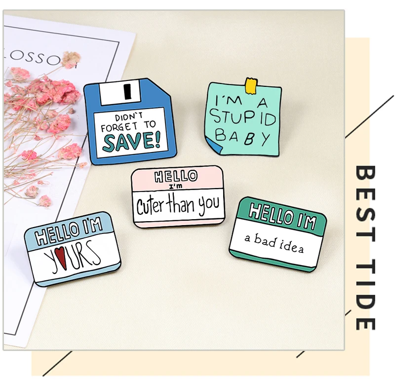 Cute Note Brooches Daily Plan Save Paper Memo Message Icon Lapel Enamel Pin Funny Cartoon Pins For Women Men Shirt Badge Jewelry