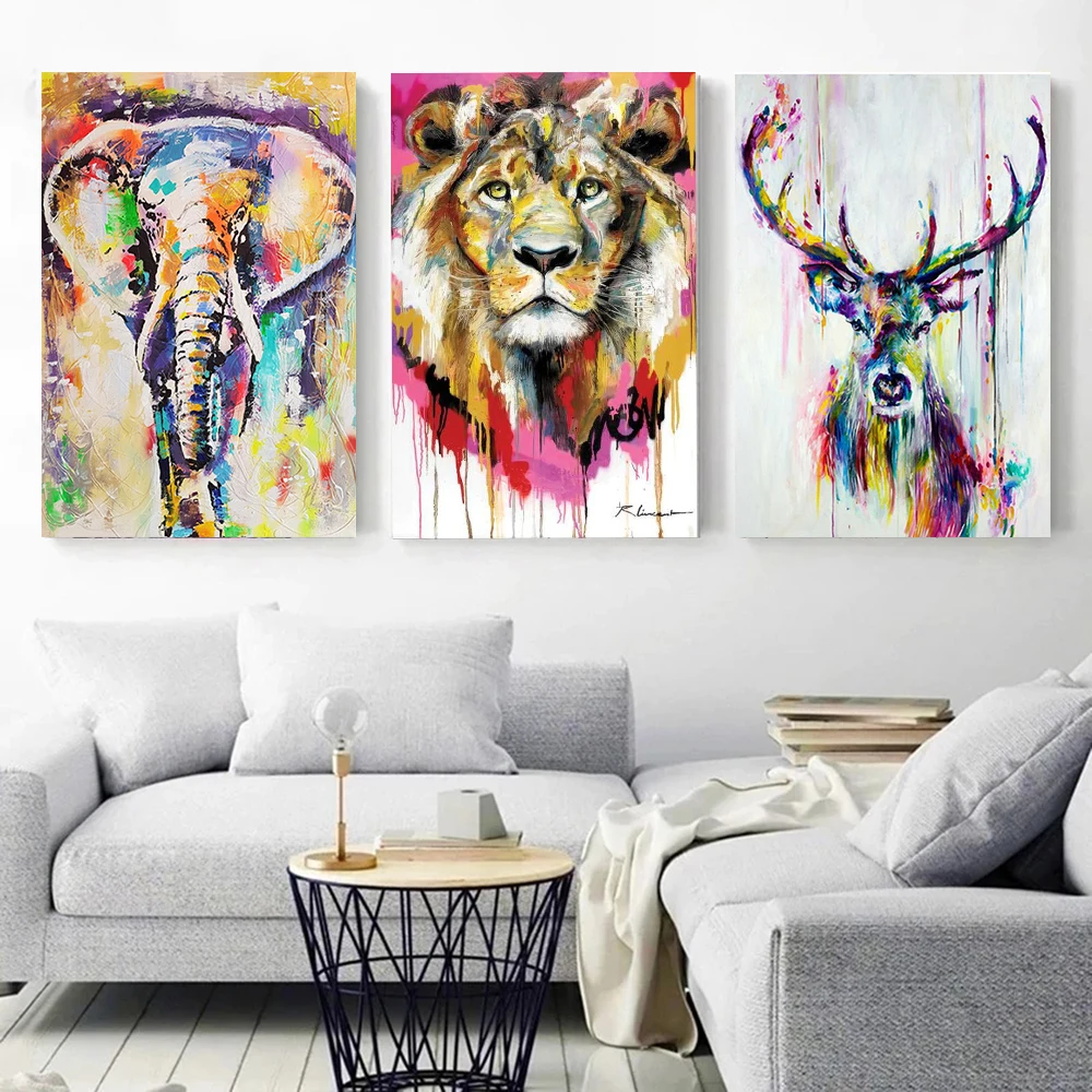 Акварельная голова оленя детский Декор без рамки | Дом и сад