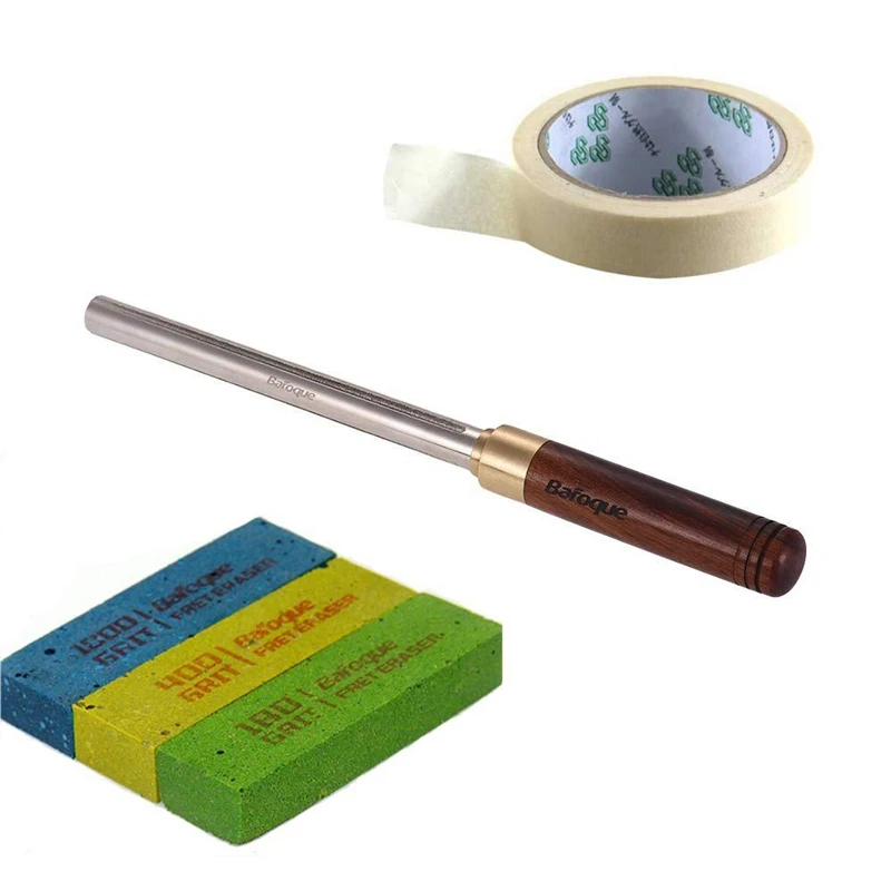 

Baroque Guitar Fret Crowning Dressing File Narrow/Medium/Wide 3 Size Guitar Repairing Kit with Guitar Polishing Erasers