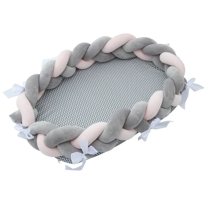 

Baby crib four seasons, twist woven baby bed, all cotton portable baby three-dimensional protection bionic bed, middle bed