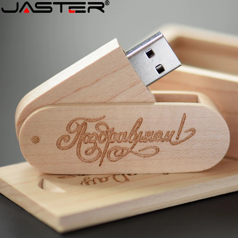 

JASTER Creative Saber Wooden box USB Flash Drive Pen drive 128GB 64GB 32GB 16GB 8GB External Storage Free Custom Logo Pendrive