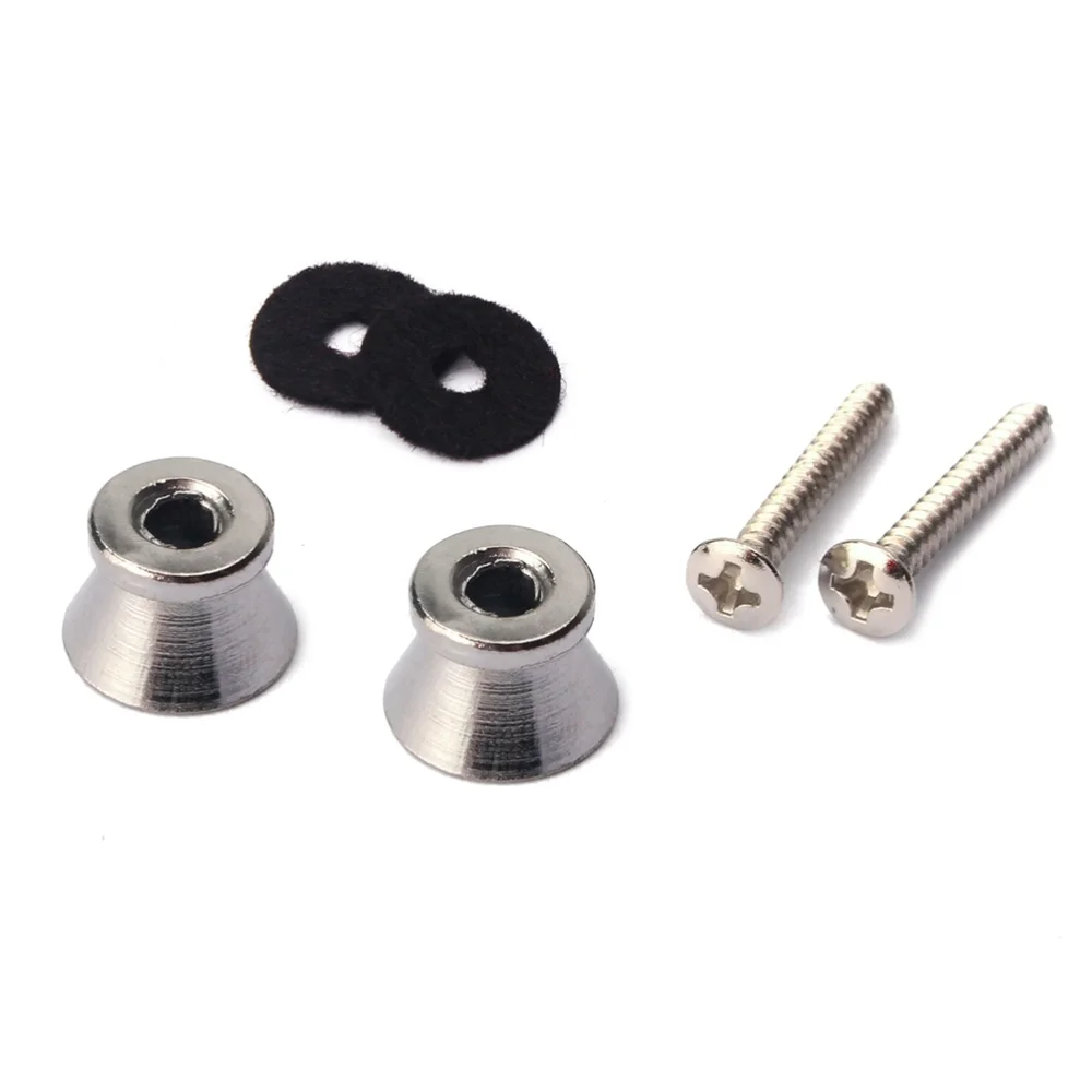 

Metal Guitar Strap Lock Strap Buttons Strap Hook Buttons with Mounting Screws for Electric Acoustic Guitar Bass Replacement (Sil