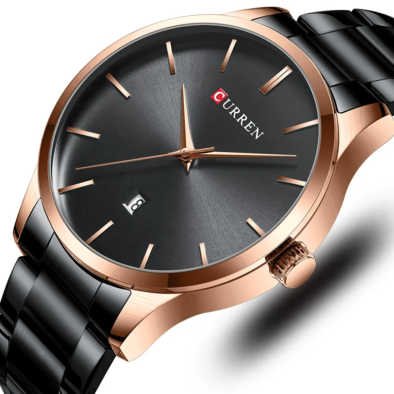 CURREN брендовые роскошные черные золотые мужские часы минималистичные s 2019