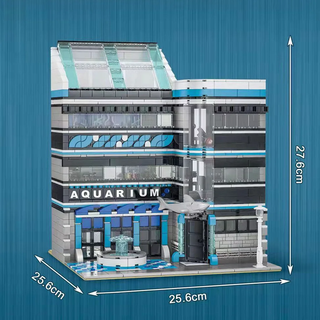 

2249Pcs MOC Street View Series Ocean Museum Transparent Building Assembled Small Particle Building Block Model Kits Bricks Toys