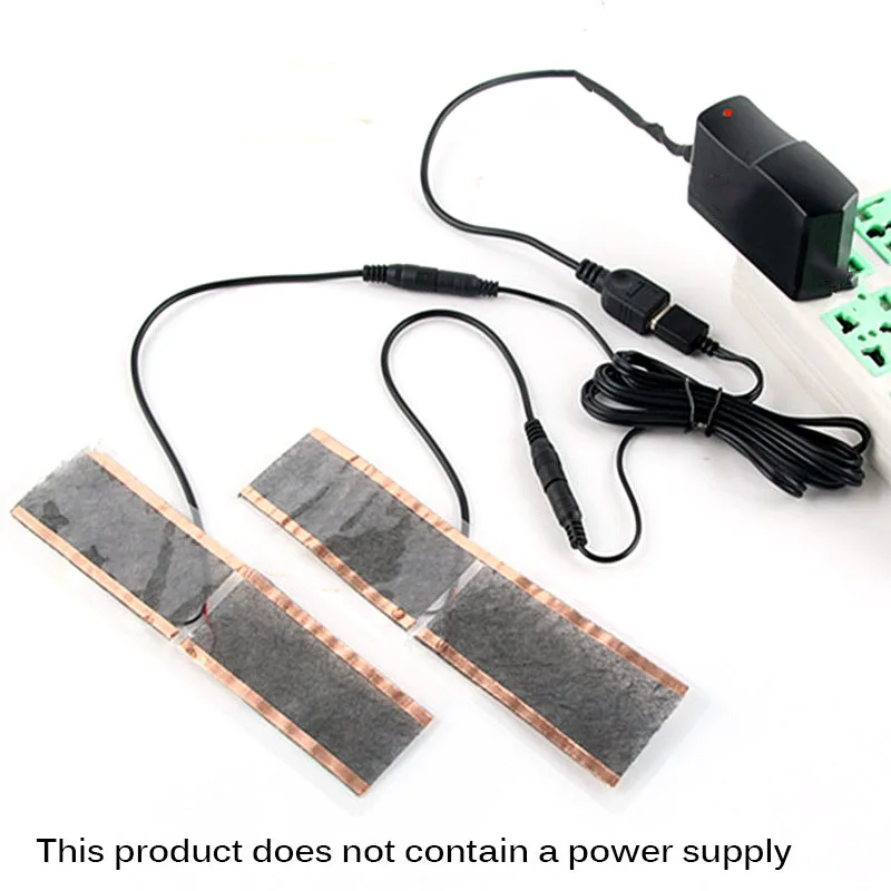 

2pcs Heating Warm Pad Carbon Fiber Heating Pad Adjustable Infrared Fever Heat Mat For Outdoor Travel Winter Warm Accessories