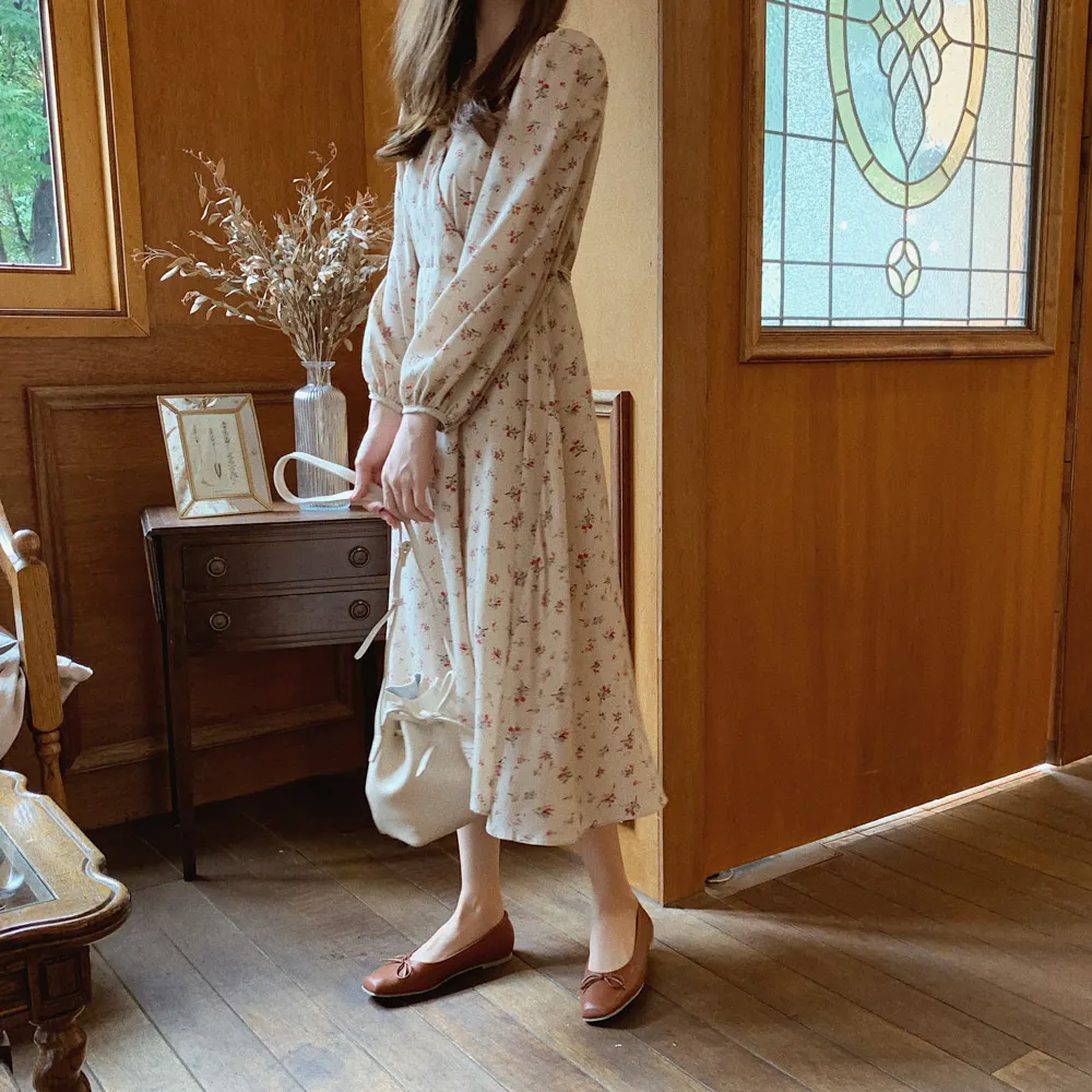 S XL размера плюс новое весеннее платье для девочек Бохо вечерние шифоновые Женские винтажные платья с принтом с длинным рукавом Женские платья длинное платье Vestido