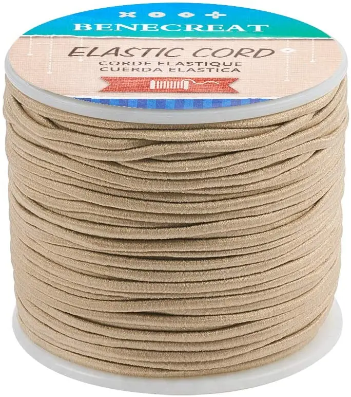 

2 мм 55 ярдов, эластичный шнур для бисероплетения, эластичная нить, шнур для рукоделия из ткани, для изготовления ювелирных изделий (бежевый)