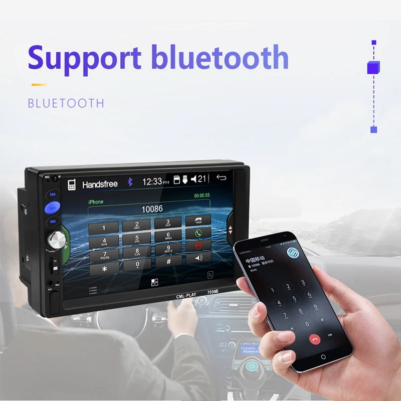 Автомагнитола 2Din с 7-дюймовым прессом Android-плеером сабвуфером Mp5 плеером Bluetooth