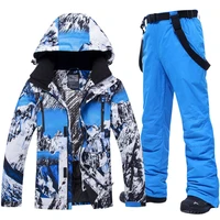 new thicken warm men ski suit winter windproof waterproof skiing suits outdoor male snowboarding jacket and pants snow overalls