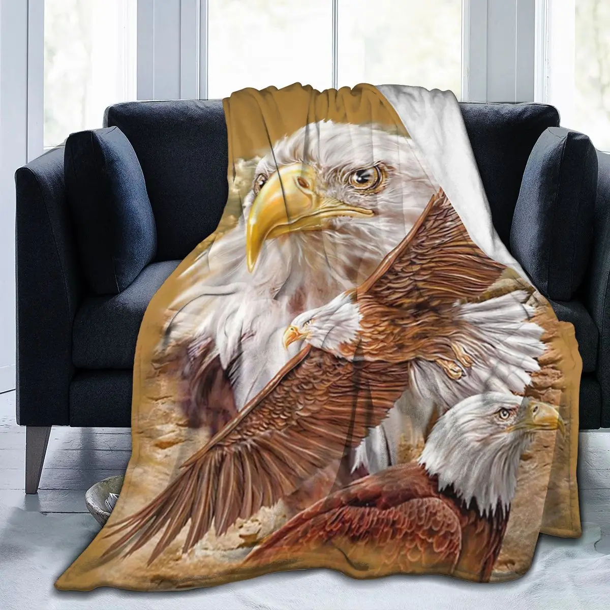 

Новый режим 3D druck Adler удобный платок decke druck flanell bettwaische CHE decke platz picknick weiche decke