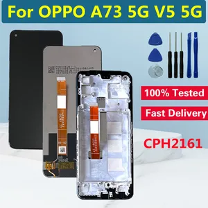 6 5 for oppo a73 5g cph2161 lcd display with frame touch panel digitizer assembly for oppo realme v5 5g lcd screen replacement free global shipping