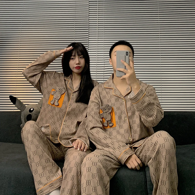 Весна 2021 Женский пижамный комплект роскошная стильная Пижама с надписью и