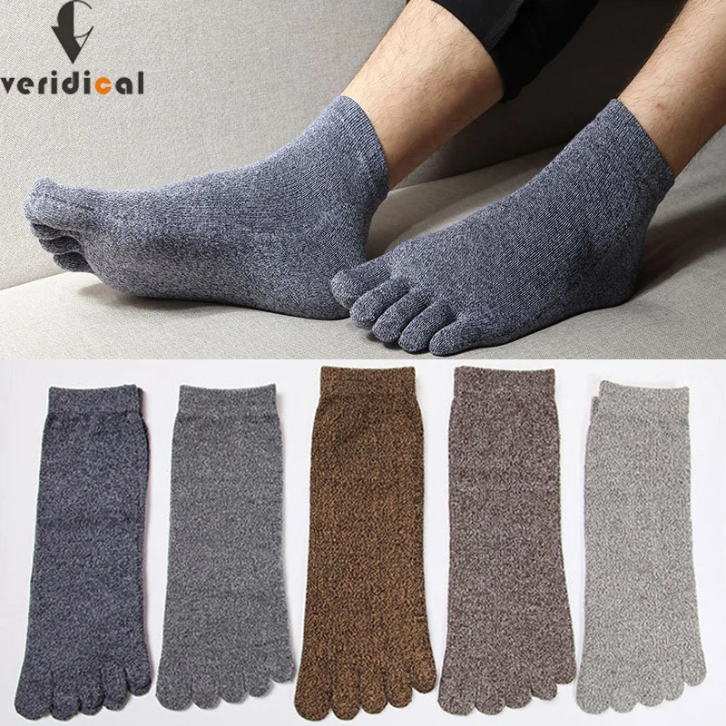 

VERIDICAL Colorful Cotton Ankle Five Finger Socks Man Novelty Soft Fashion No Show Socks With Toes Vintage Breathable EU 38-44
