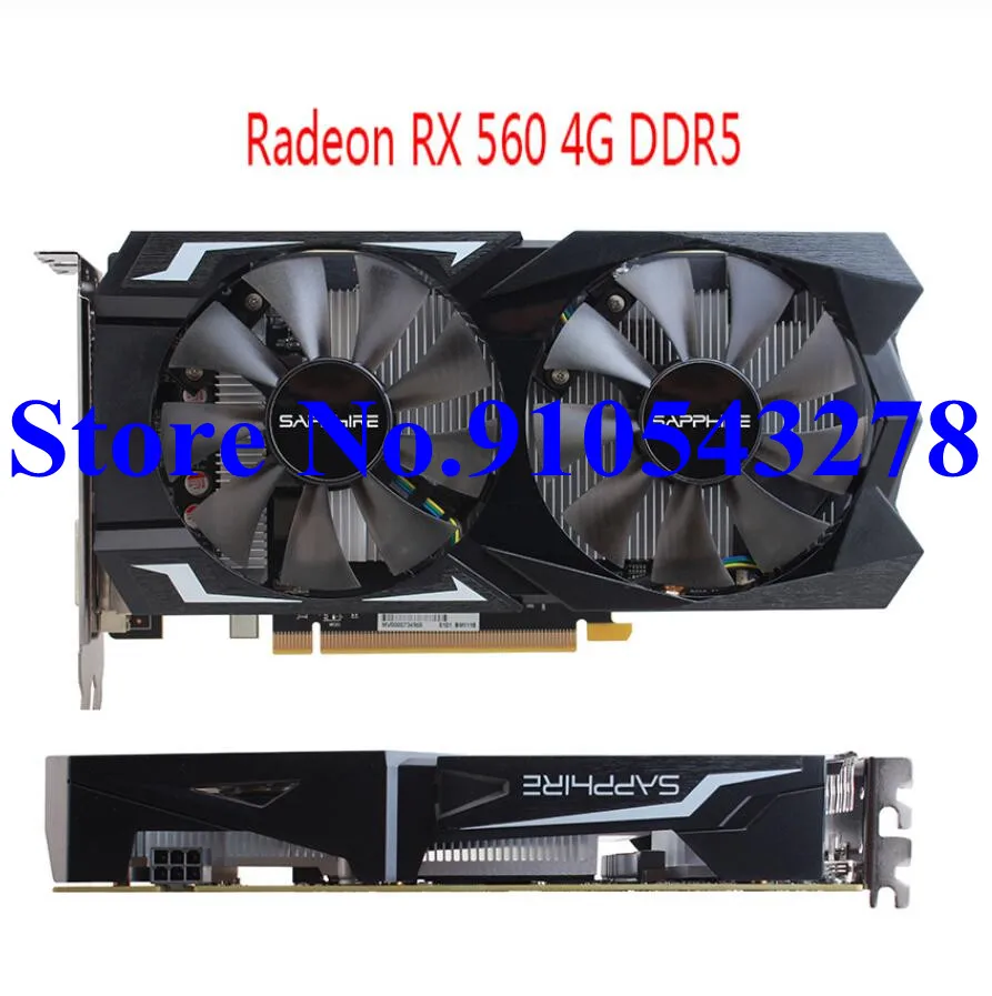 SAPPHIRE RX 560 4 Гб видеокарта GPU Radeon 560D 4G RX560 RX560D видеокарты компьютерная игра для AMD