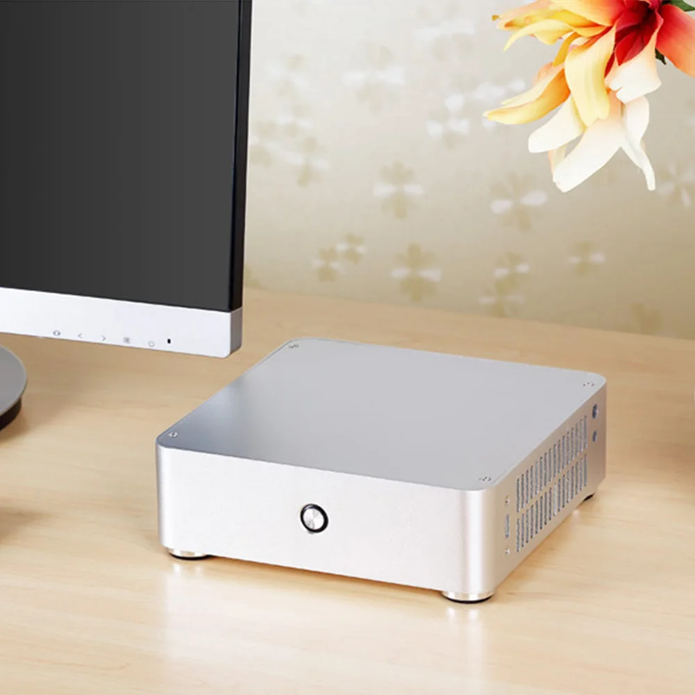 

E-H60 Horizontal Slim Durable HTPC Chassis Office Without Power Supply Cooling Gaming Home Mini ITX Computer Case Aluminum Alloy