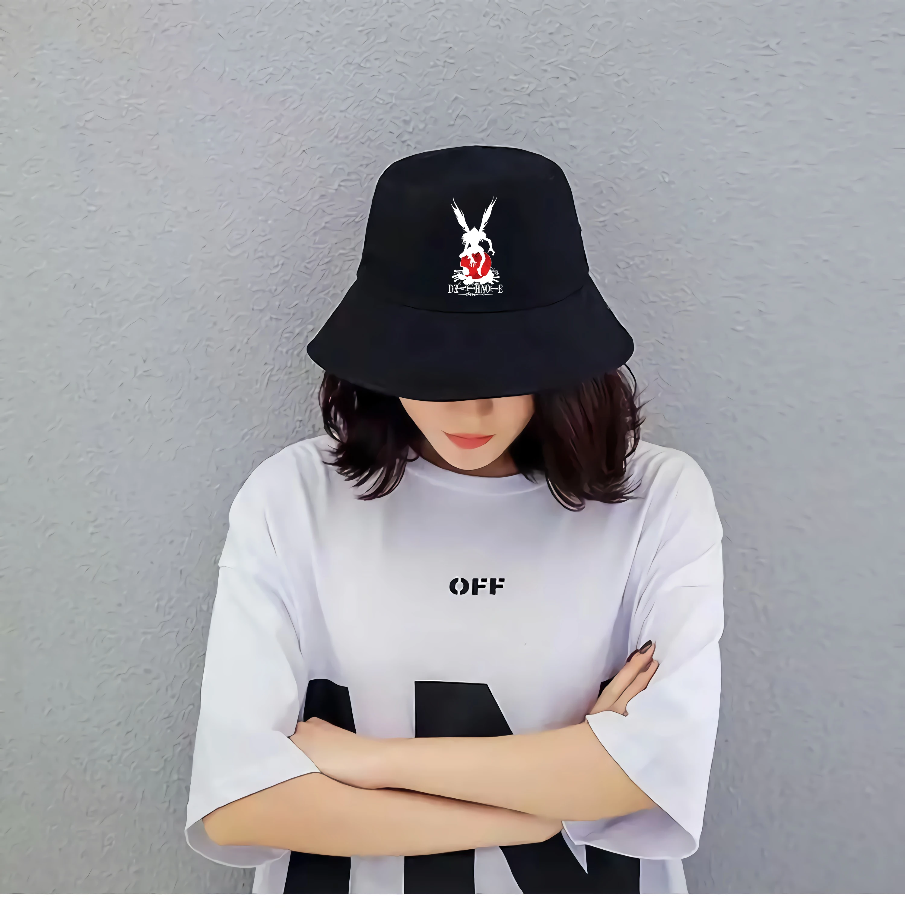 

Anime Death Note Summer Men's Fisherman Hat Harajuku Casual Ladies Cute Bucket Hat Woman Bucket Hats Unisex Adult Cap