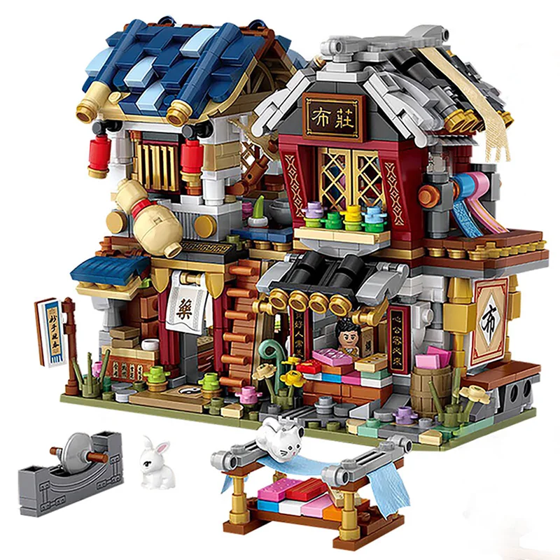 loz mini Building Blocks Chinese Street World Famous Architecture Series City Block Classic Toys brick Model House gift | Игрушки и