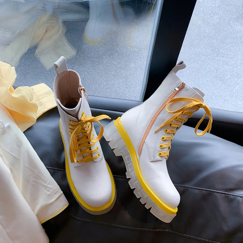 Женские ботинки-мартинсы Mordoan из натуральной коровьей кожи на толстой подошве