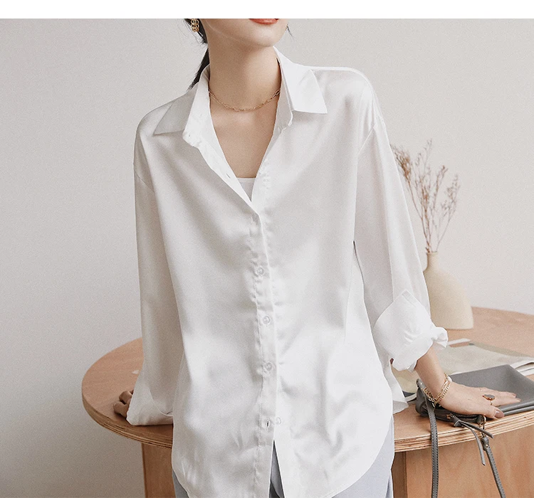Летние Осенние свободные женские блузки винтажные однобортные рубашки с длинным