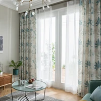 american cotton and linen style printing window curtains for living dining room bedroom nordic fine linen curtain