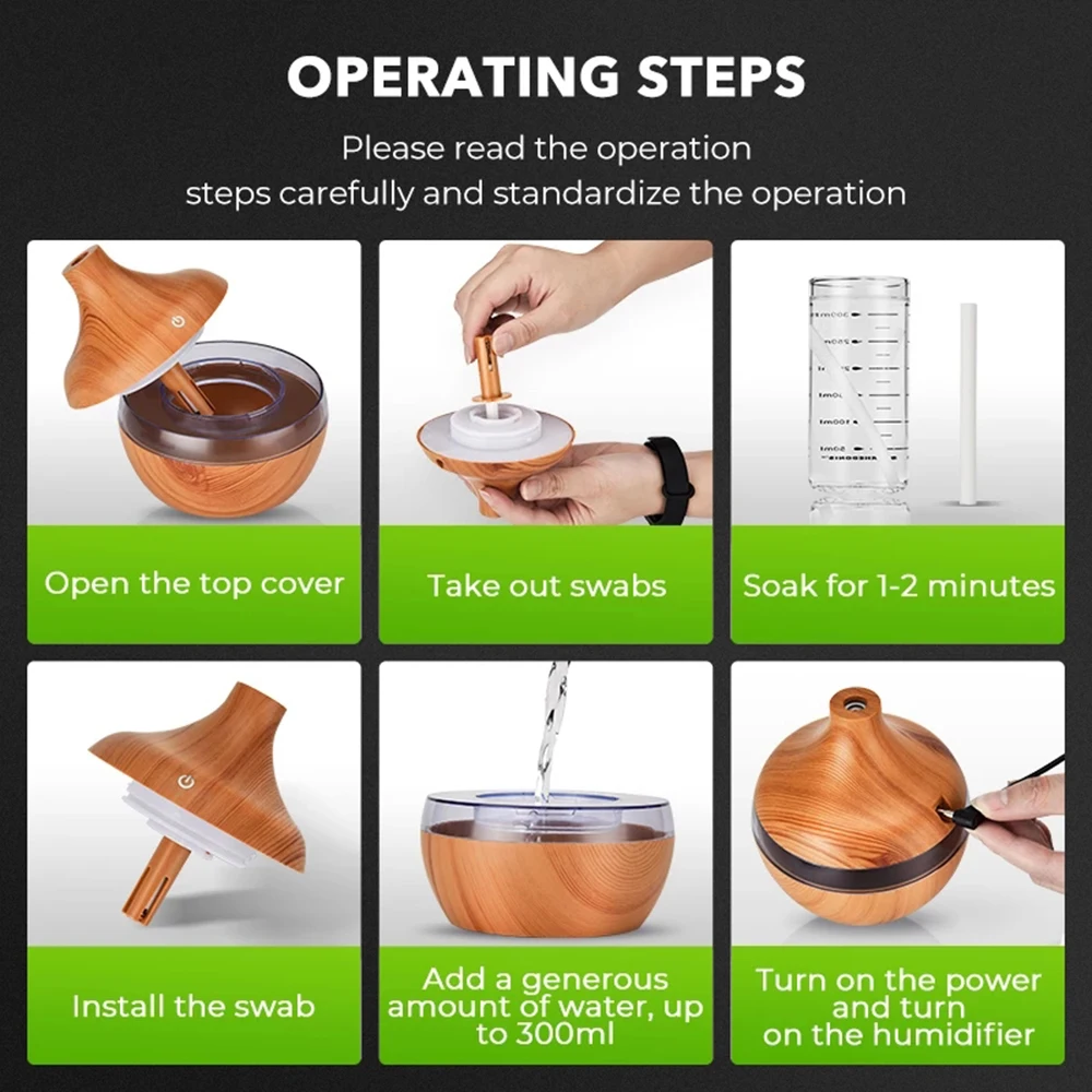 Электрический аромадиффузор ультразвуковой USB увлажнитель воздуха с зернистой