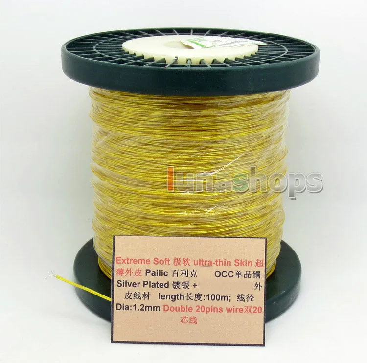 

LN004454 Extreme Soft 10m Pailic OCC Silver Plated Signal Cable Double 20pins Dia:1.2mm For DIY