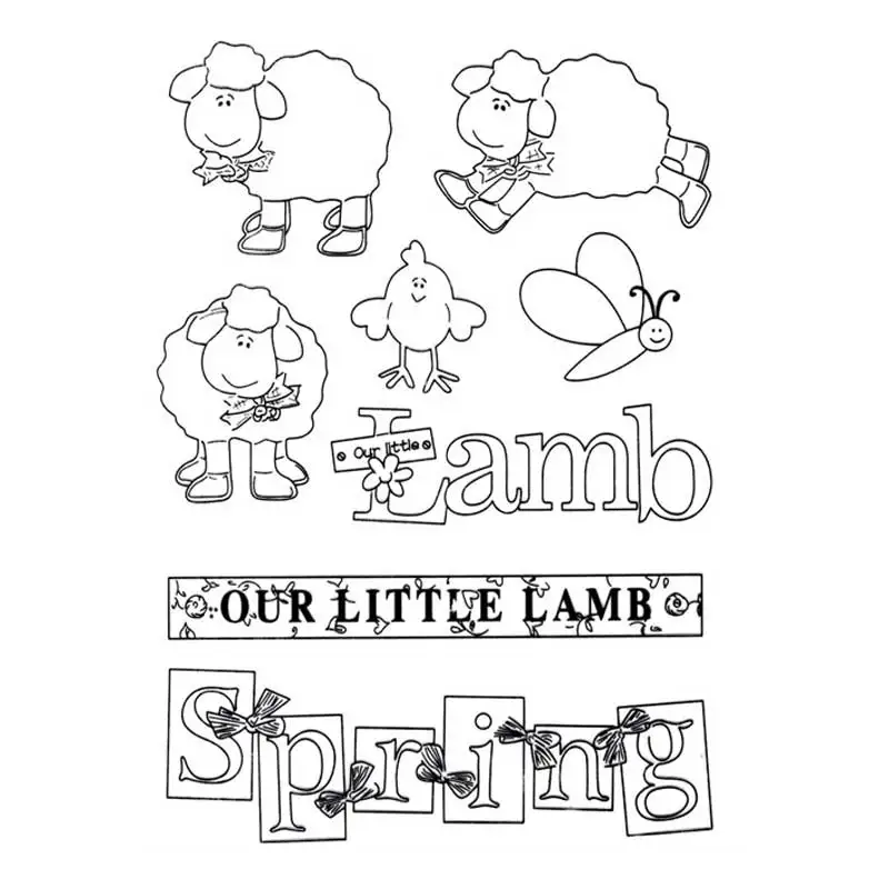 

Clear Stamps OUT LITTLE LAMB SPRING Scrapbooking Material HOOK Photo Cards Account Rubber Stamper Transparent Stamp Sellos